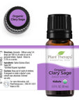 Plant Therapy Clary Sage Organic Essential Oil 10 ml - OilyPod