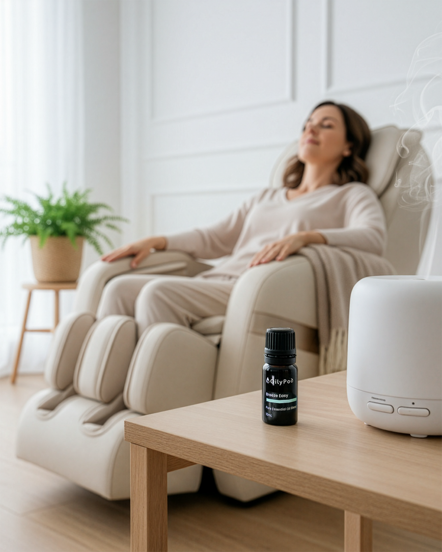 OilyPod Breeze Easy Essential Oil Blend 10ml - 100% Pure & Natural, Respiratory Support & Refreshing Aroma