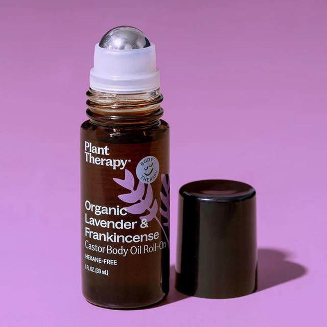 Plant Therapy Organic Lavender &amp; Frankincense Castor Body Oil Roll-On 30 mL
