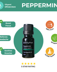 OilyPod Peppermint Essential Oil 10ml - 100% Pure & Natural, Cooling & Invigorating