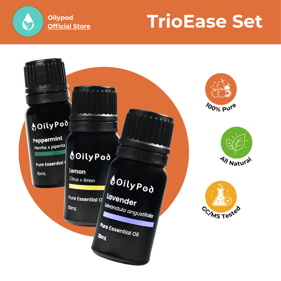 OilyPod TrioEase Set – Lemon, Lavender & Peppermint (3x10ml)