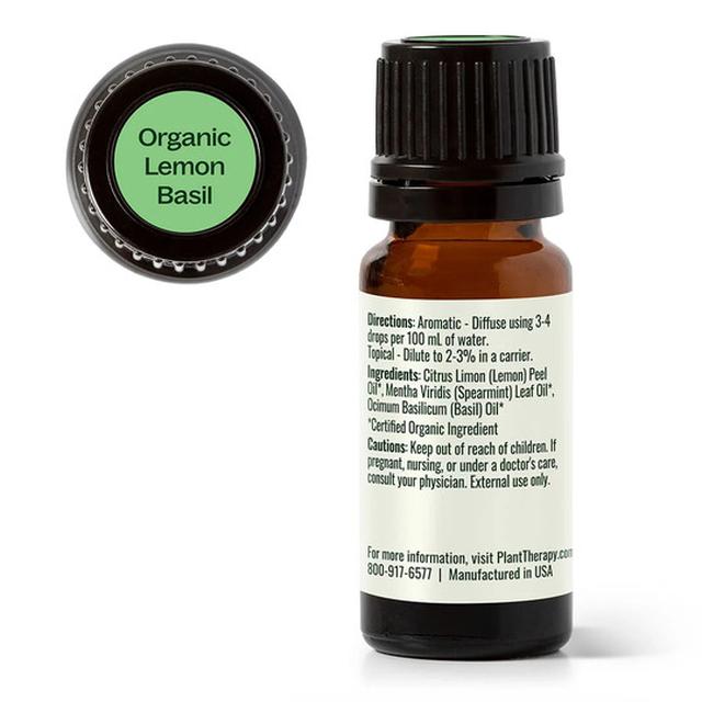 Plant Therapy Organic Lemon Basil Essential Oil Blend