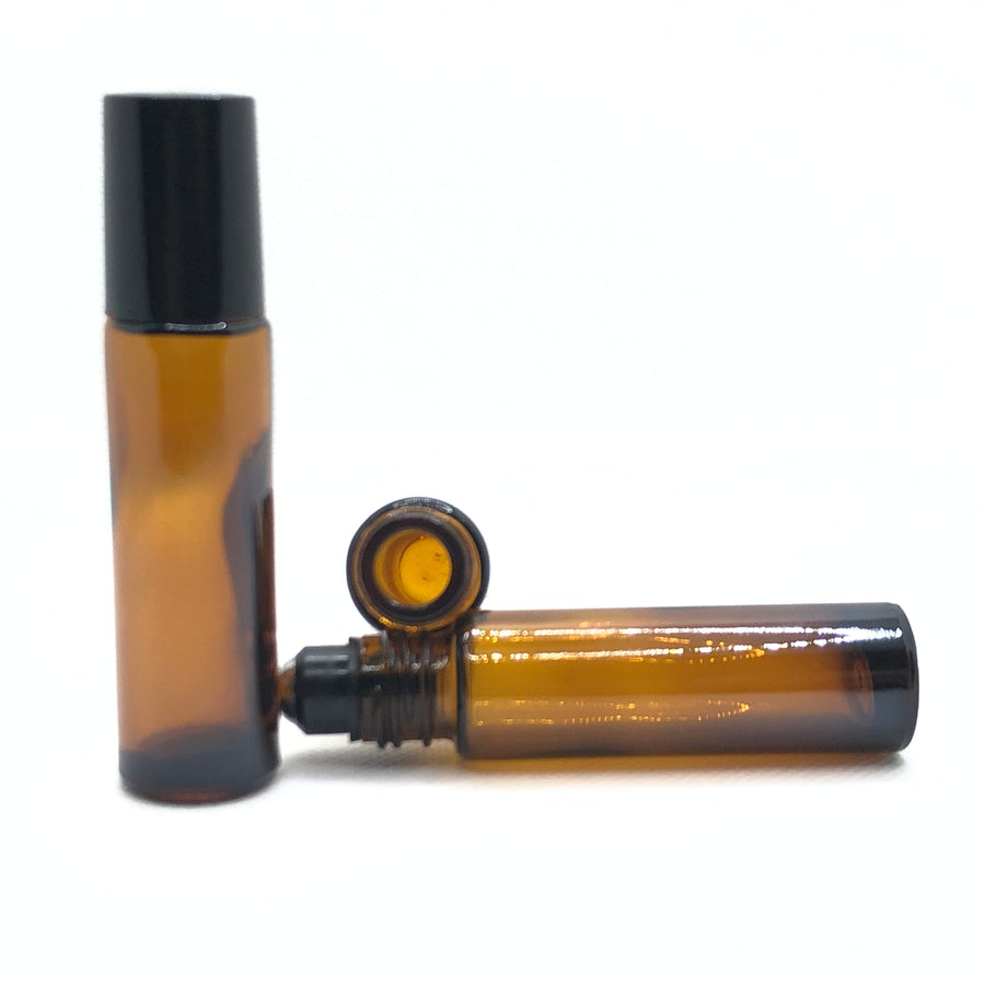 Thick Amber Glass Roll-On Bottle 10ml (1 Piece)