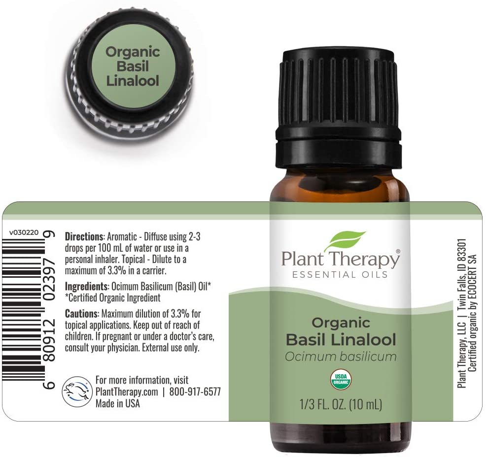 Plant Therapy Basil Linalool Organic Essential Oil - OilyPod