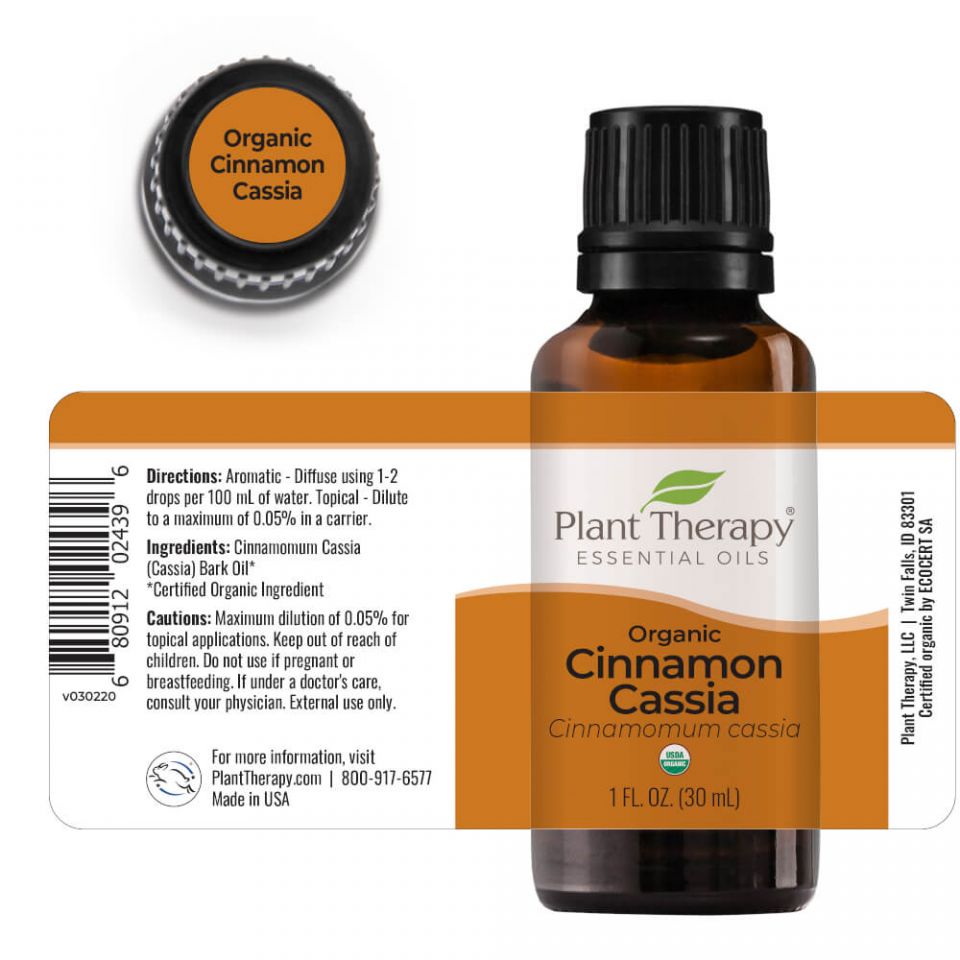 Plant Therapy Cinnamon Cassia Organic Essential Oil - OilyPod