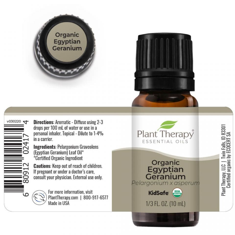 Plant Therapy Geranium Egyptian Organic Essential Oil - OilyPod