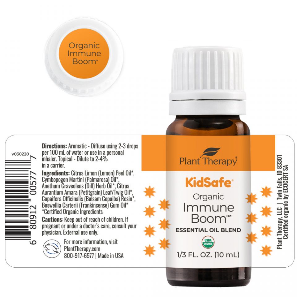 Plant Therapy Immune Boom Organic KidSafe Essential Oil 10ml - OilyPod