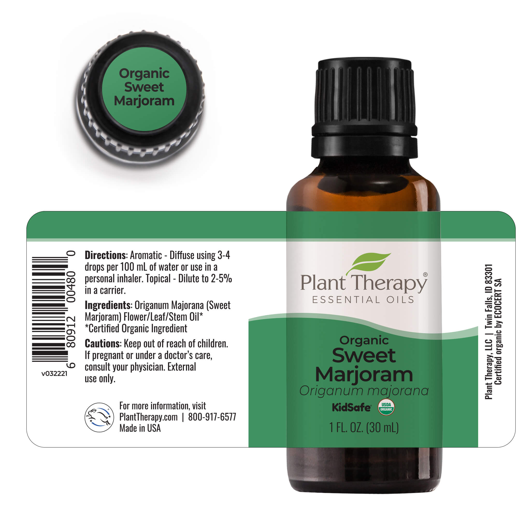 Plant Therapy Marjoram Sweet Organic Essential Oil - OilyPod