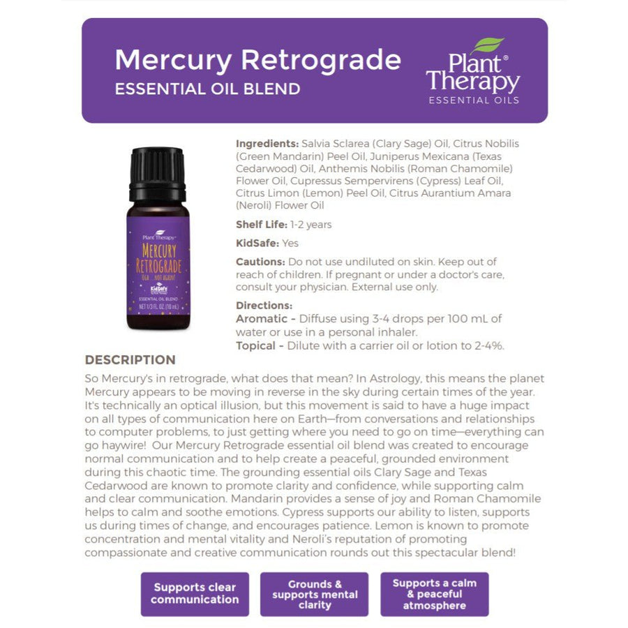 Plant Therapy Mercury Retrograde Essential Oil Blend - OilyPod