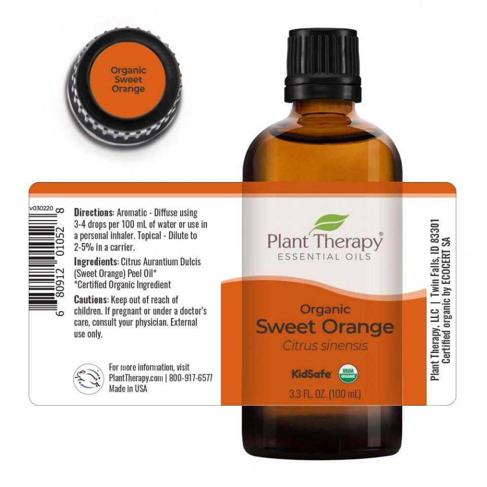 Plant Therapy Orange Sweet Organic Essential Oil - OilyPod