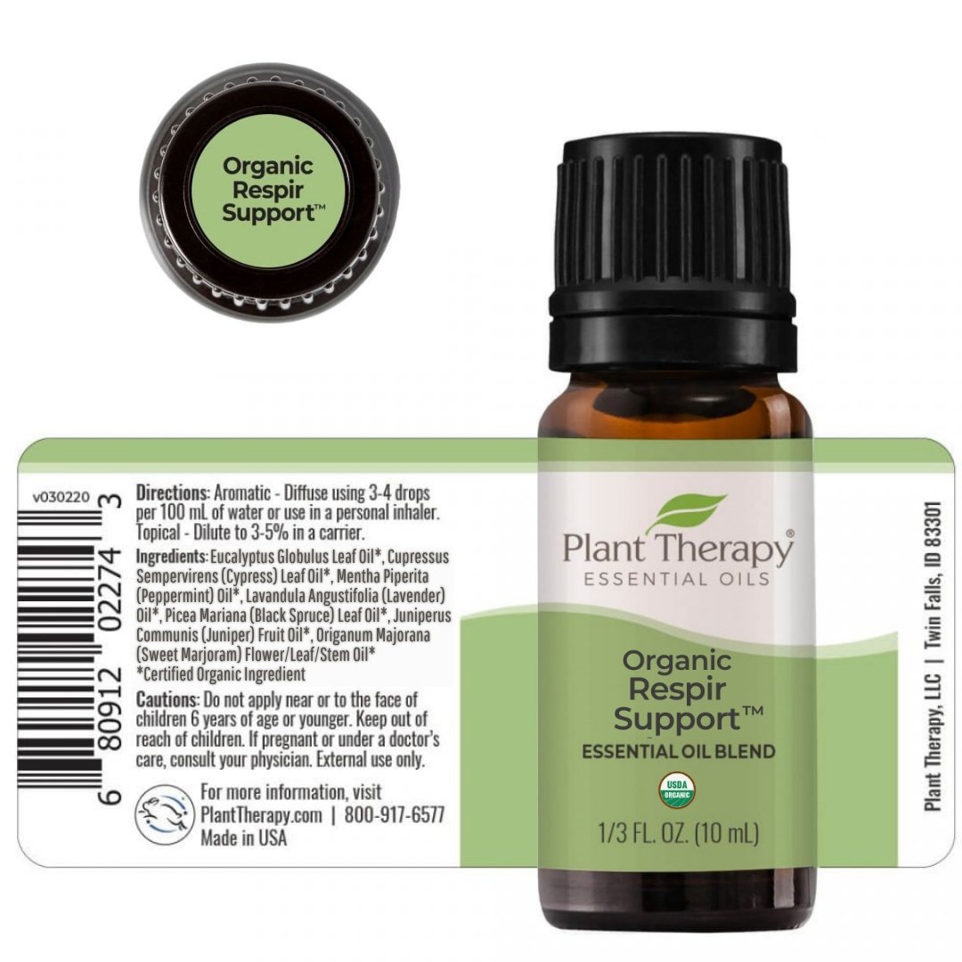 Plant Therapy Organic Respir Support™ Essential Oil Blend - OilyPod