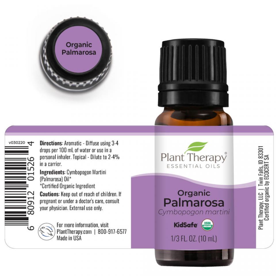 Plant Therapy Palmarosa Organic Essential Oil - OilyPod