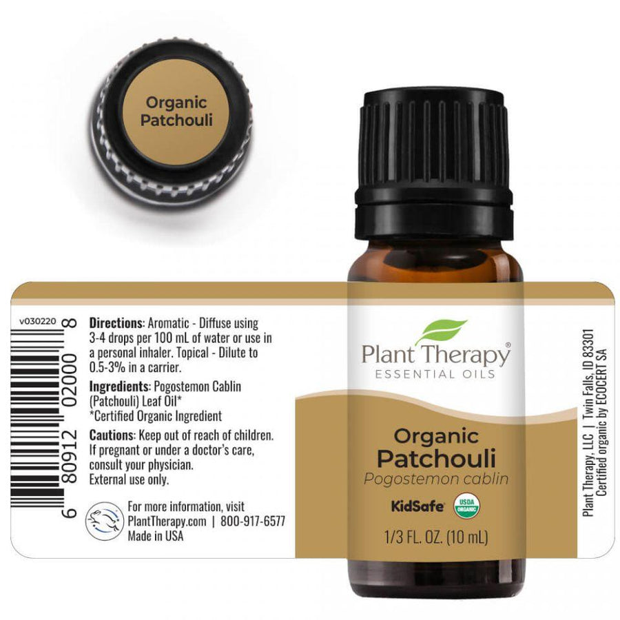 Plant Therapy Patchouli Organic Essential Oil 10ml - OilyPod