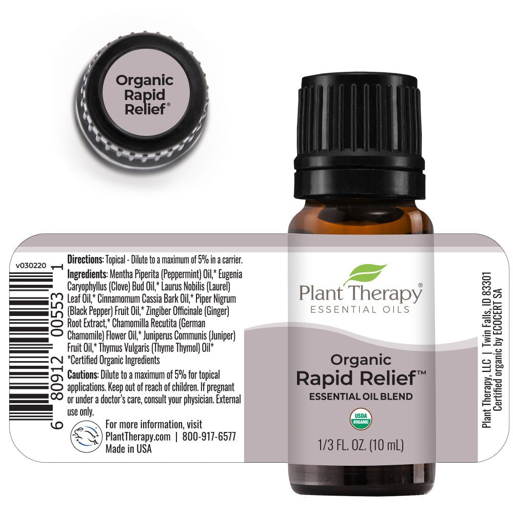 Plant Therapy Rapid Relief Organic Essential Oil Blend - OilyPod