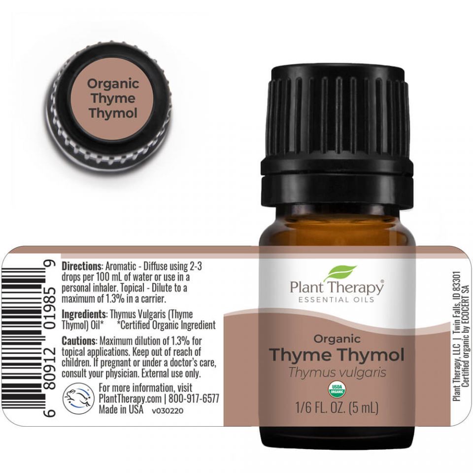 Plant Therapy Thyme Thymol Organic Essential Oil - OilyPod