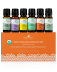 Plant Therapy Top 6 Organic Singles Essential Oil Set